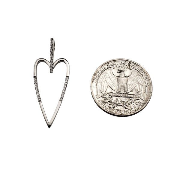 14 Karat White Gold Diamond Heart Pendant #22866 - Picture 5 of 8